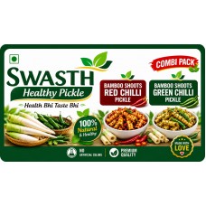 Swasth Bamboo Shoots Pickle Combi Pack (RED CHILLI+GREEN CHILLI ) - 400 gms